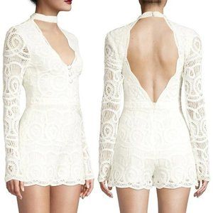 Alexis BARBARA Choker Long Sleeve Lace Romper
